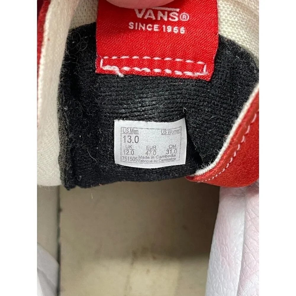 Vans Sk8 Hi Sneaker Vans Misprint Red/White Men’s 13 - Picture 6 of 11